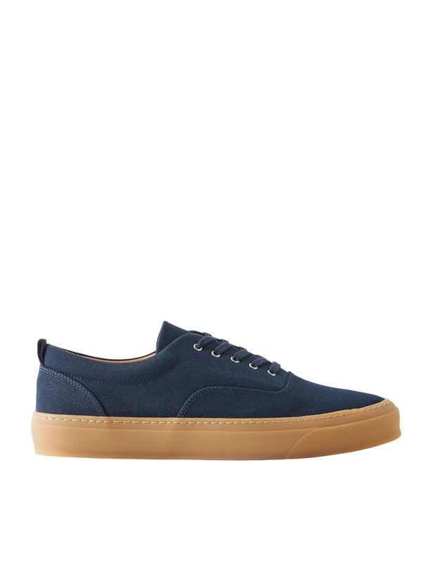 Photo: Mr P. - Classic Plimsoll Canvas Sneakers - Blue