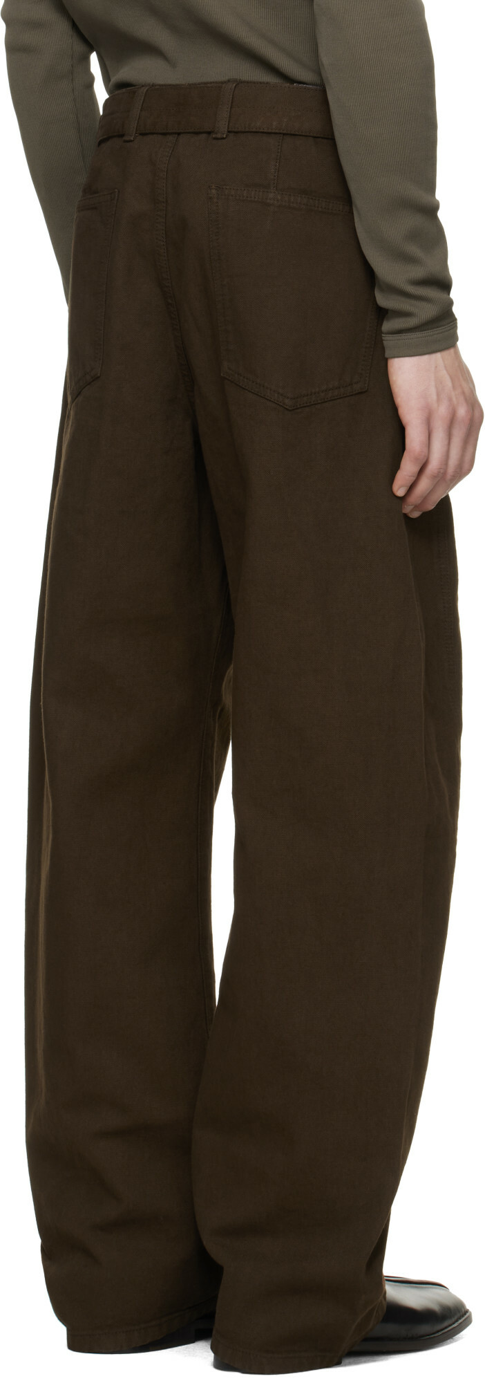 LEMAIRE Brown Twisted Belted Jeans