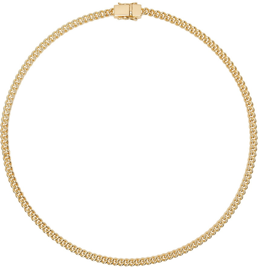 Tom Wood Gold Thin Rounded Curb Chain Necklace