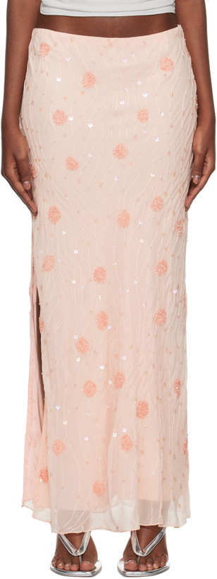 Photo: Mirror Palais Pink Beaded Maxi Skirt