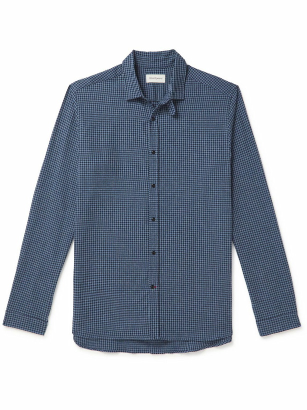 Photo: Oliver Spencer - Clerkenwell Checked Cotton-Flannel Shirt - Blue