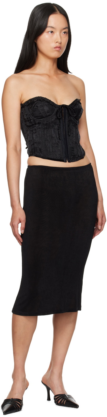 GUIZIO Black Pintuck Corset