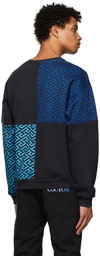 Versace Blue & Black La Greca Sweatshirt