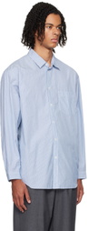 ATON Blue Giza Stripe Shirt