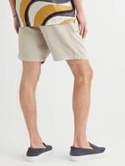 Mr P. - Straight-Leg Textured Cotton-Dobby Drawstring Shorts - Neutrals