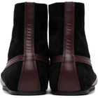 Dries Van Noten Black & Burgundy Suede High Top Sneakers