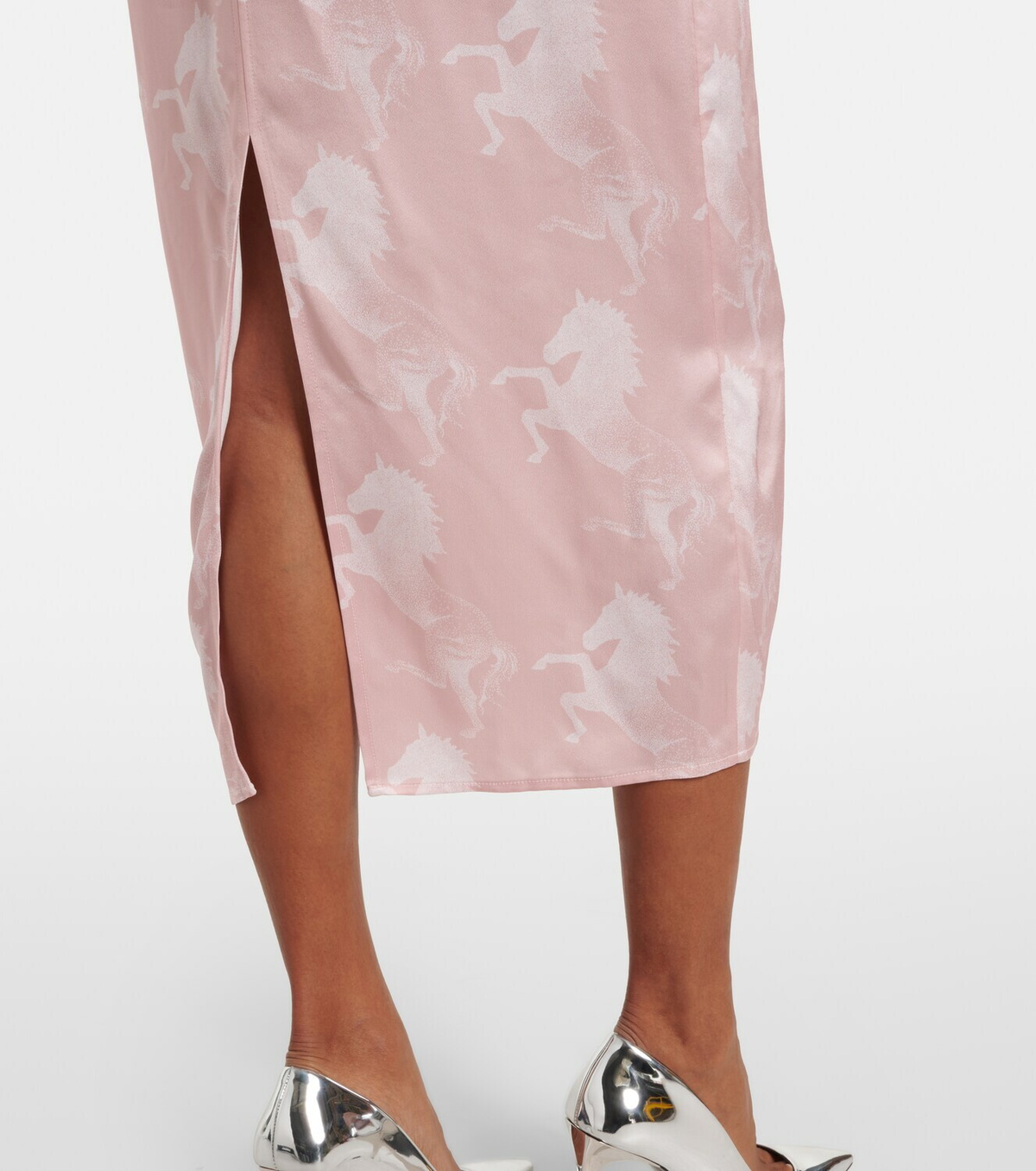 Stella McCartney Printed satin midi dress
