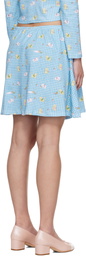 Sandy Liang Blue Blip Miniskirt