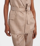 Brunello Cucinelli Belted linen-blend vest