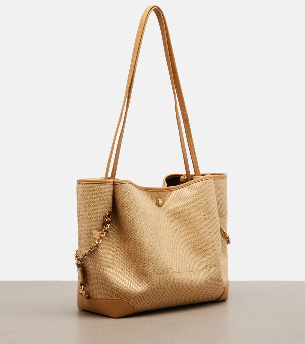 Chloé Medium leather-trimmed canvas tote bag