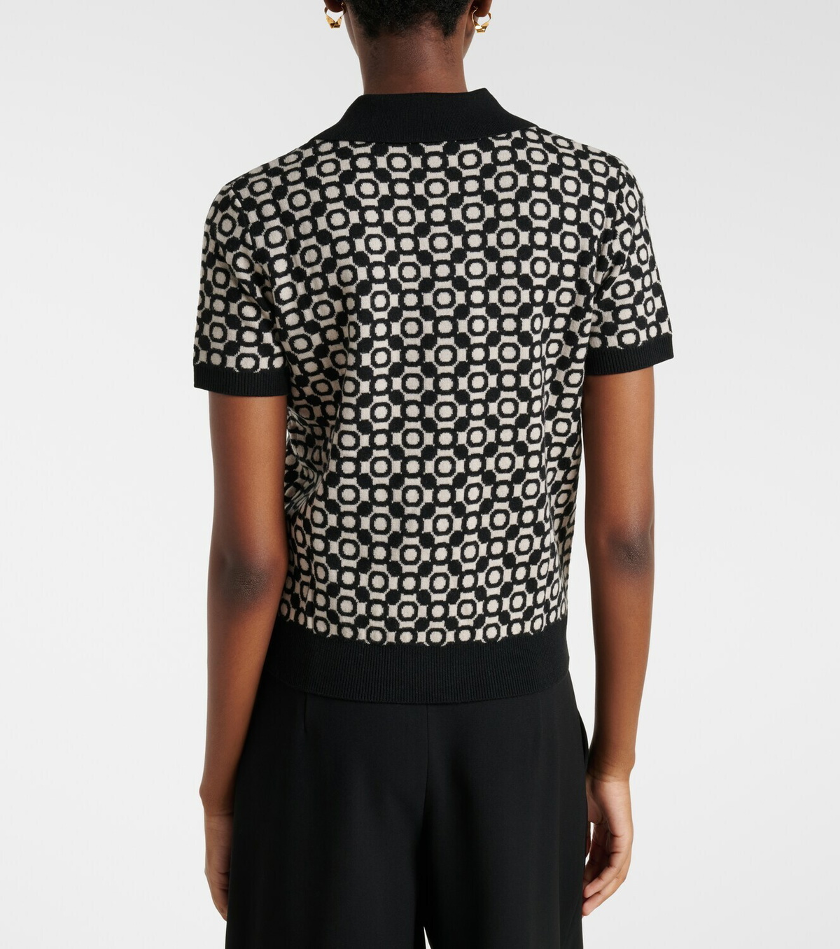 'S Max Mara Medera wool jacquard polo sweater