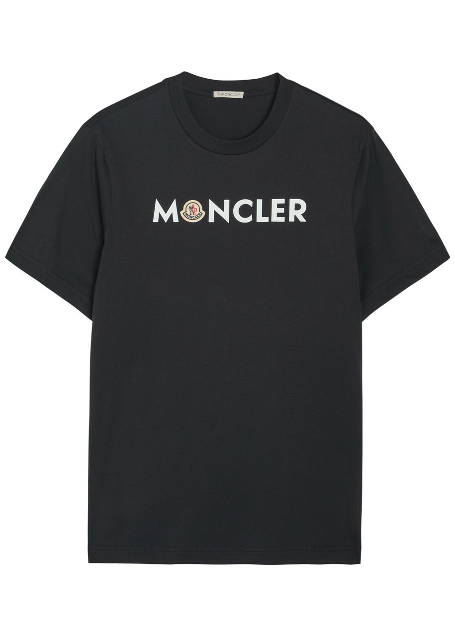 Moncler Logo-print and Appliquéd Cotton T-shirt Navy