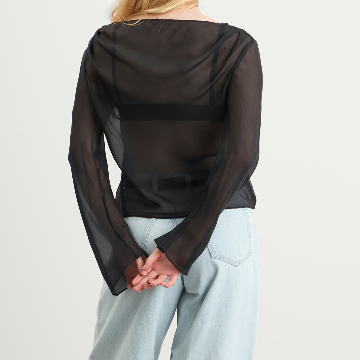 SIR. Women's Strobe Cowl Top in Black