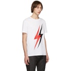 Neil Barrett White Lightning Bolt T-Shirt