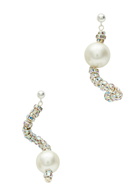 Pearl Octopuss.y Diamond Snakes Silver-plated Drop Earrings - One Size