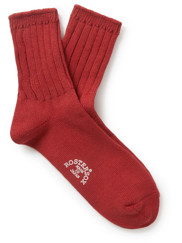 Photo: Rostersox - Tiger Embroidered Ribbed Cotton-Blend Socks