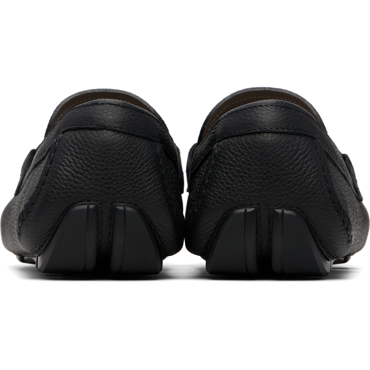 Ferragamo Black Gancini Driver Ornament Loafers