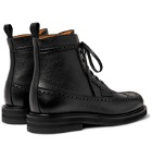 Mr P. - Jacques Full-Grain Leather Brogue Boots - Black