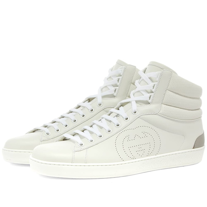 Photo: Gucci Perforated GG New Ace High Leather Sneaker