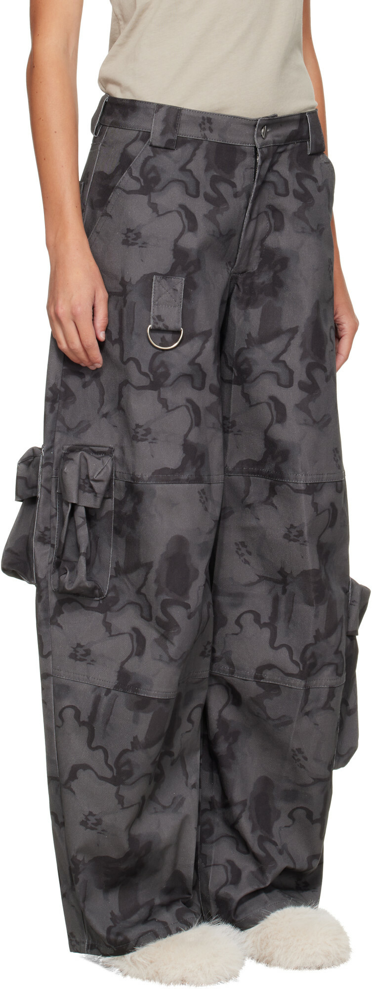 Collina Strada Gray & Black Lawn Cargo Pants