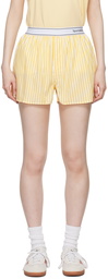 Sporty & Rich Yellow Serif Logo Boxer Shorts