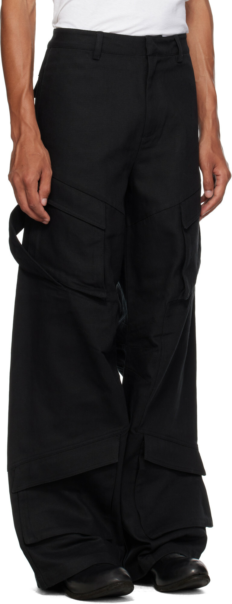 HELIOT EMIL Black Cellulae Cargo Pants