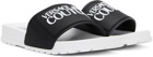 Versace Jeans Couture White & Black Embossed Pool Slides