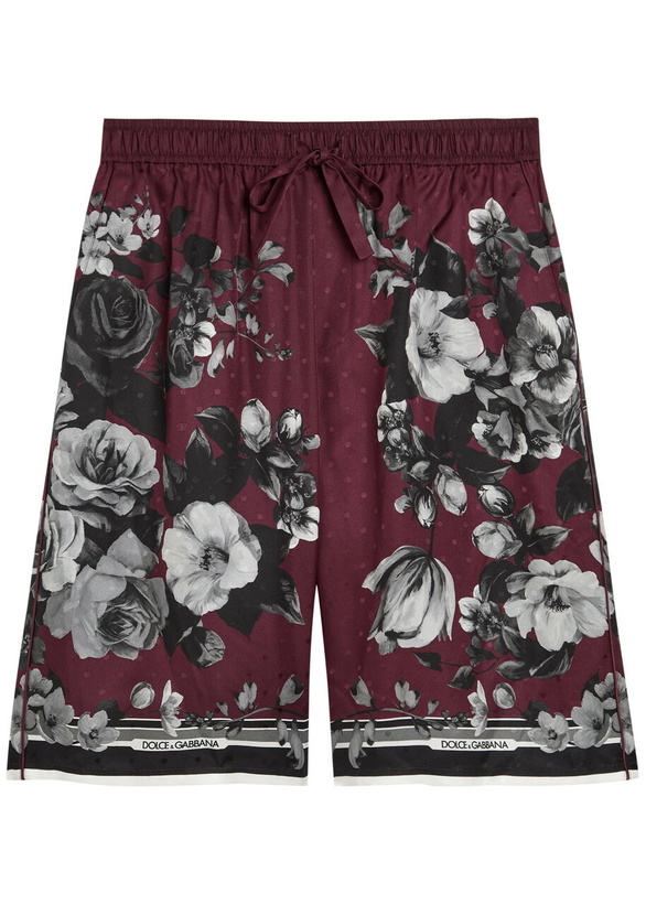 Photo: Dolce & Gabbana Floral-print Silk-twill Shorts Multicoloured 1