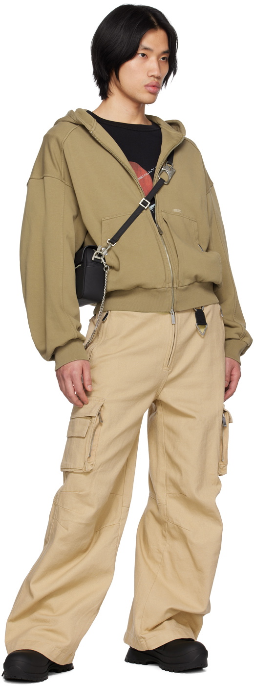 C2H4 Khaki Profile Zipper Hoodie