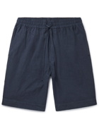 YMC - Jay Cotton-Blend Seersucker Drawstring Shorts - Blue