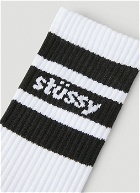 Stripe Crew Socks in White