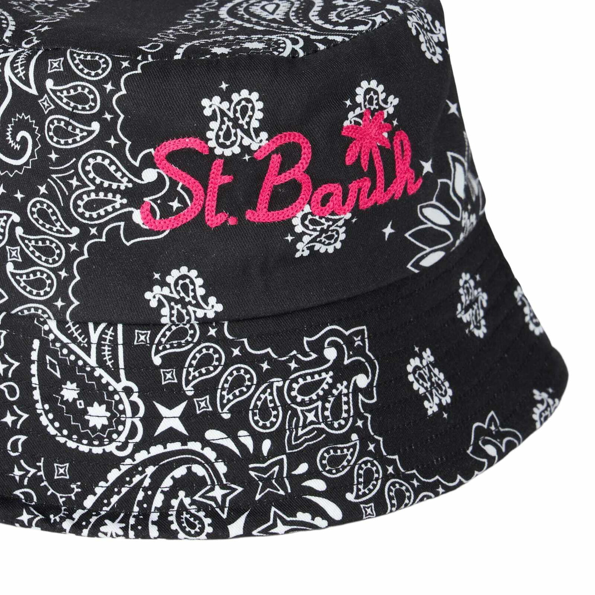 MC2 Saint Barth Cotton Bucket Hat With Front Embroidery And Bandanna Pattern