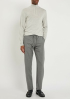 Canali Tapered-leg Stretch-wool Trousers Light Grey