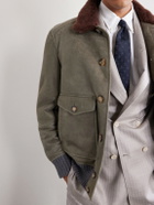 Brunello Cucinelli - Shearling Bomber Jacket - Green
