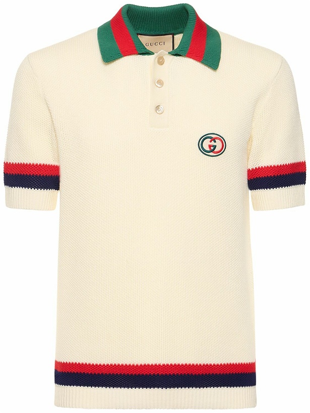 Photo: GUCCI - Stretch Cotton Polo Shirt W/ Web Detail
