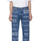 VETEMENTS Blue Fully Branded Jeans