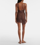 Bananhot Maris open-knit lamé minidress