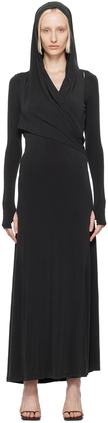 HYEIN SEO Black Hooded Maxi Dress
