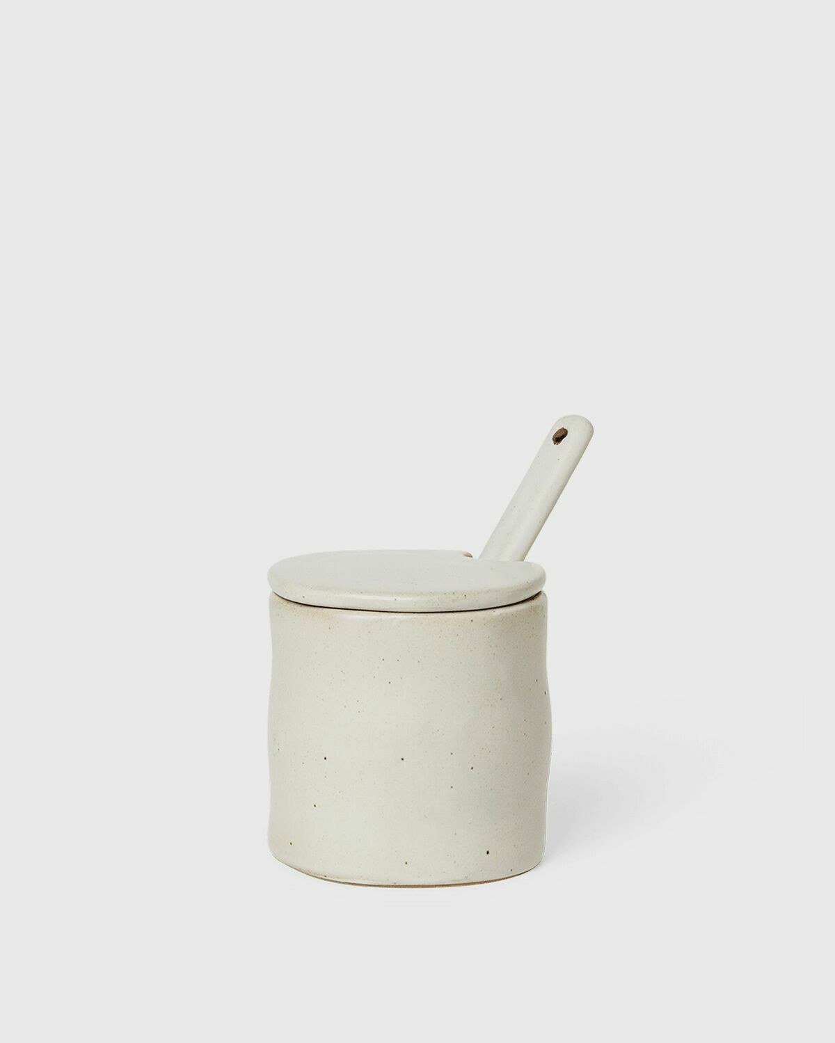 Ferm Living Flow Jar With Spoon White Tableware