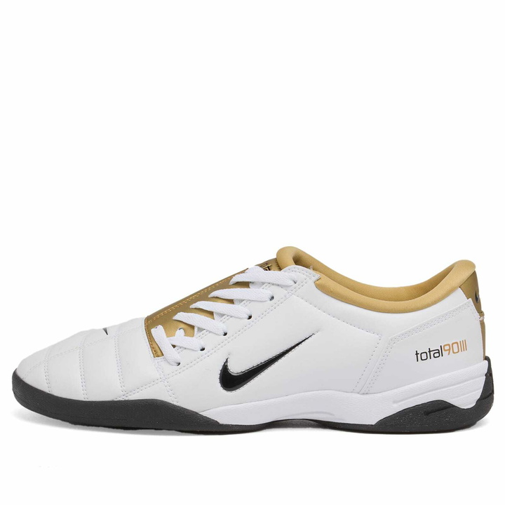 Photo: Nike T90 SP Sneaker in White/Black/Gold