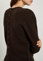 Lemaire Reversible Buttoned Wool and Cashmere-blend Jumper Dark Brown