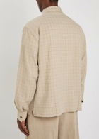 Frame Plaid Woven Shirt Beige