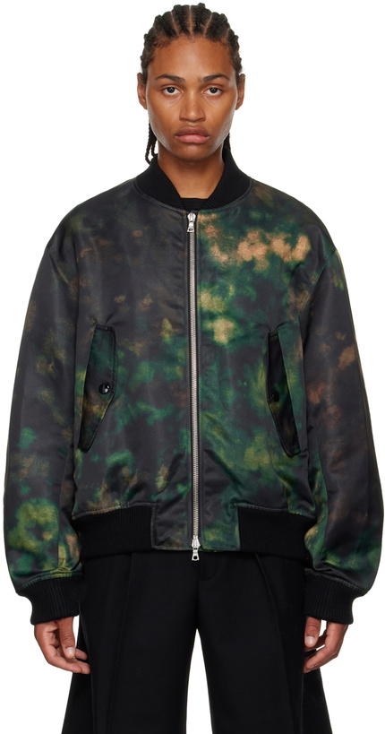 Photo: Dries Van Noten Green Printed Bomber Jacket