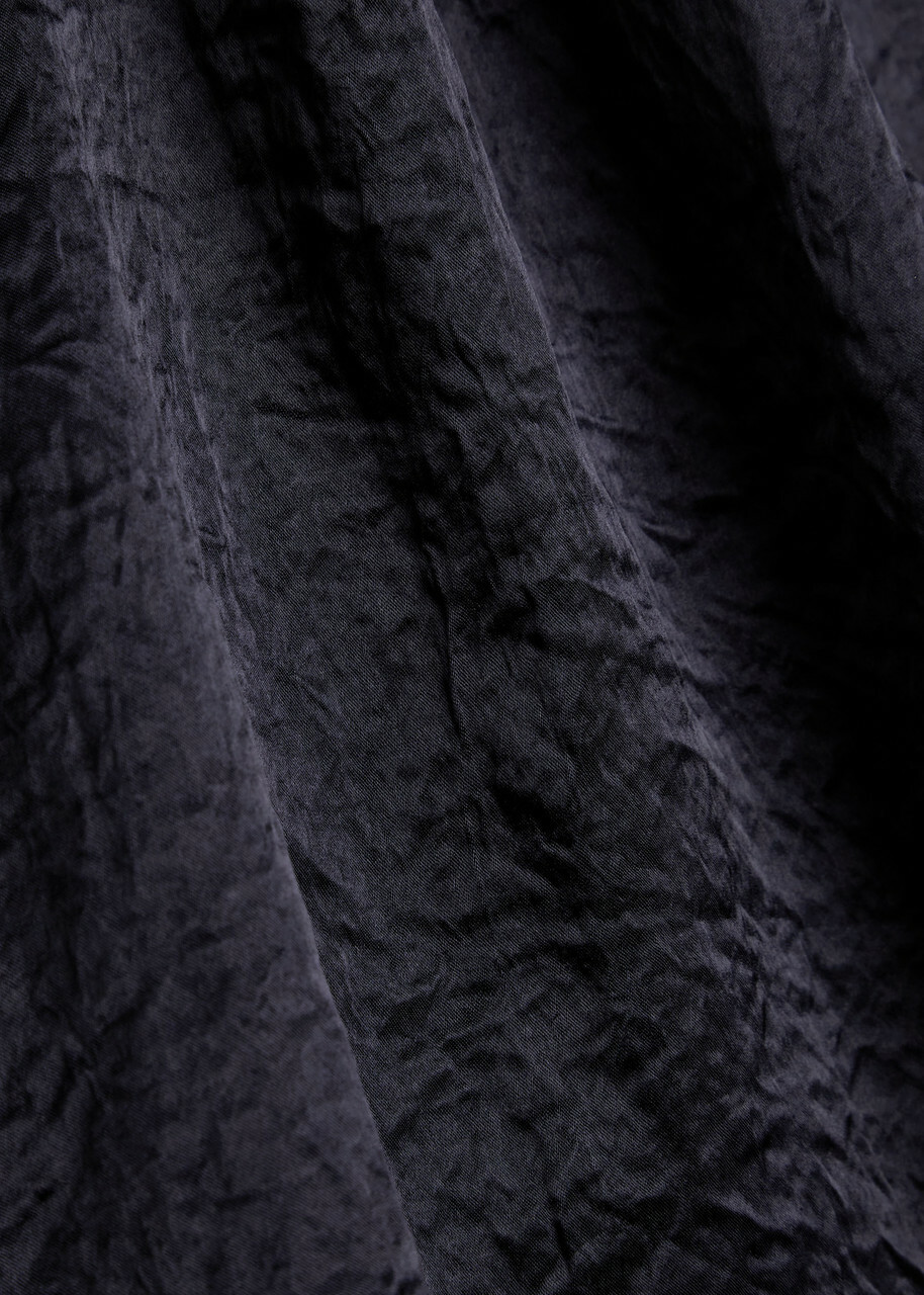 Eileen Fisher Crinkled Satin top Dark Blue