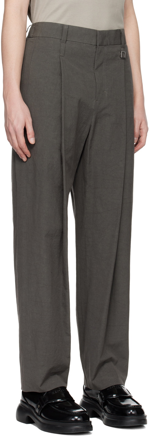 Wooyoungmi Gray Pleated Trousers Wooyoungmi