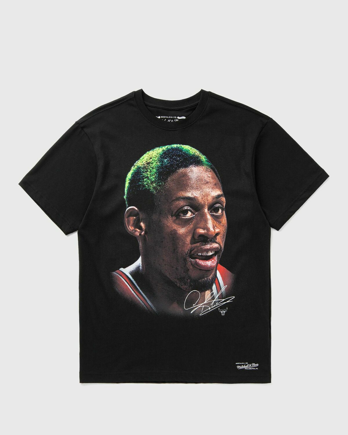 Mitchell & Ness NBA PLAYER BIG FACE TEE CHICAGO BULLS DENNIS RODMAN Black Mens Shortsleefe