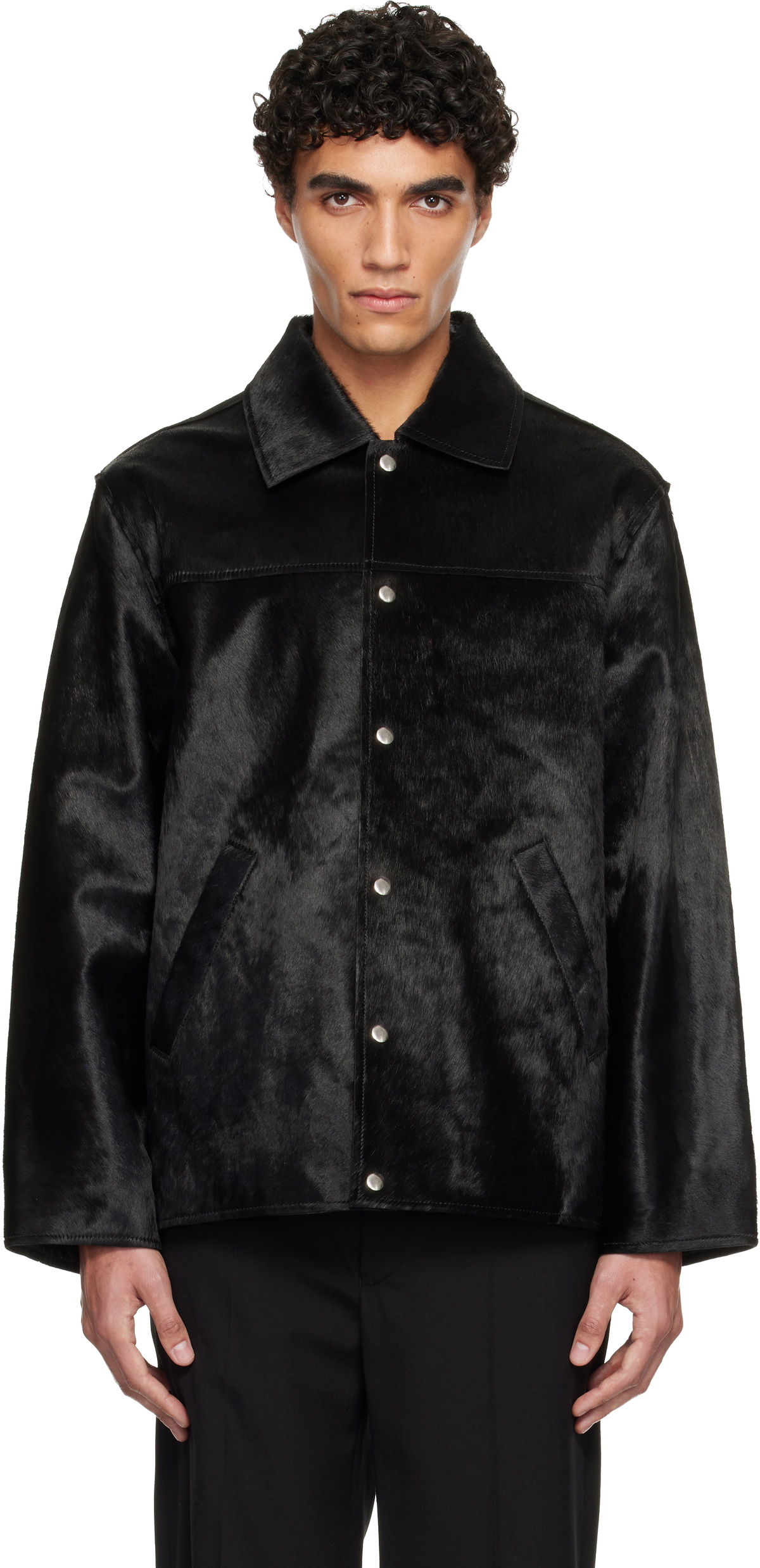 Sunflower Black Cow Hide Coach Jacket Sunflower