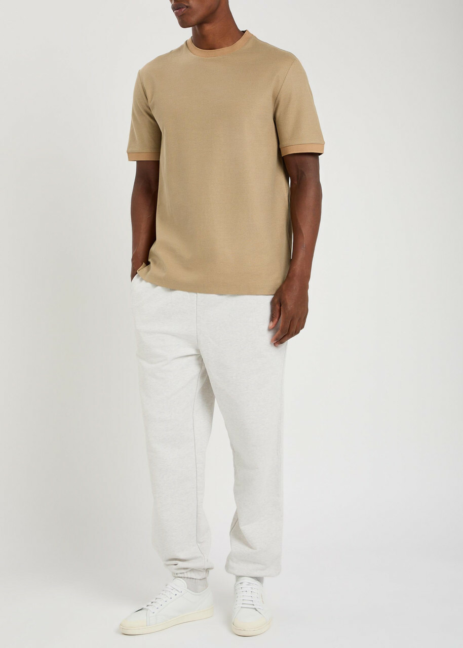 Boss Waffle Cotton T-shirt Brown