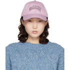 GANNI Pink Printed Nylon Cap