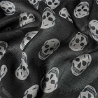 Alexander McQueen Men's Graffiti Logo Skull Scarf in Black/Ivory